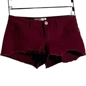 Maroon Denim cut off shorts